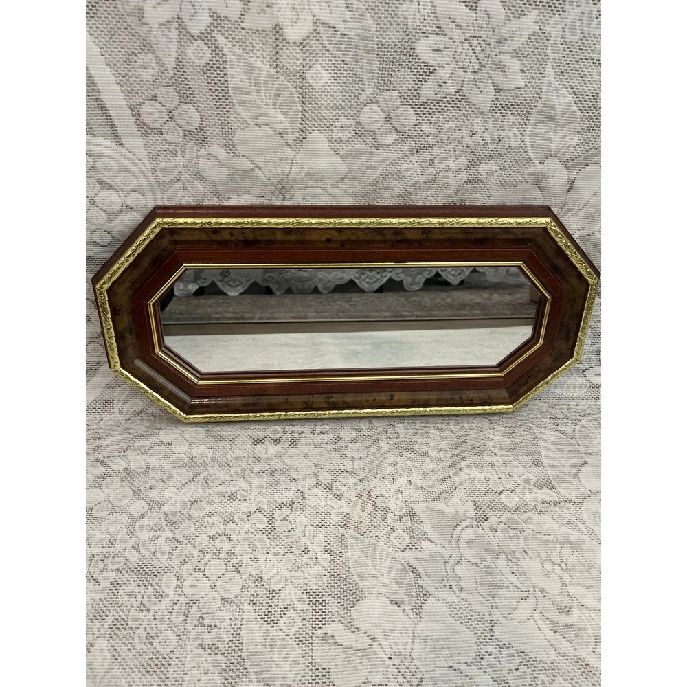 Vintage Farmhouse Home Interiors Wooden Wall Mirror 18.5
